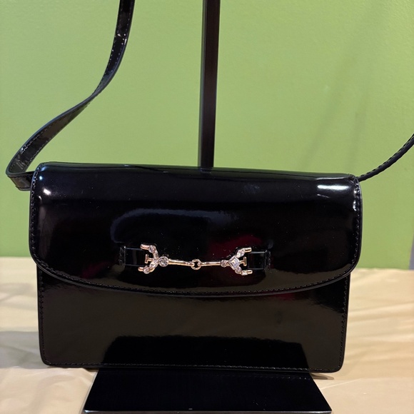NWOT Sam Edelman Black Patent Leather Handbag - Picture 1 of 5